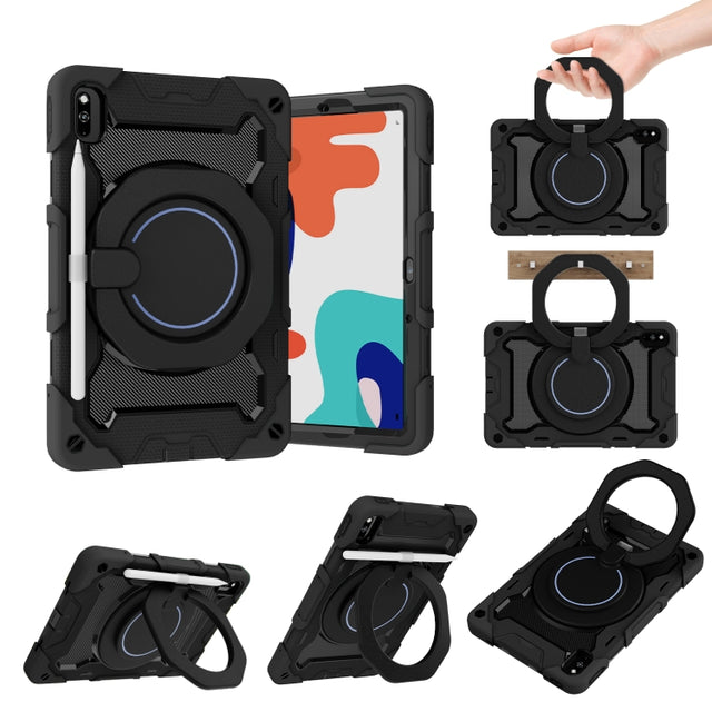 For Honor V6/Tablet V7 Armor Contrast Color Silicone + PC Tablet Case(Black) - Honor by PMC TechLife | Online Shopping South Africa | PMC TechLife | Buy Now Pay Later Mobicred