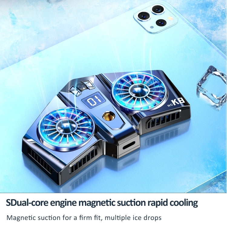 K8A Twin Turbo Semiconductor Magnetic Tablet Computer Radiator(Gun Color) - Cooling Fan Radiator by PMC TechLife | Online Shopping South Africa | PMC TechLife