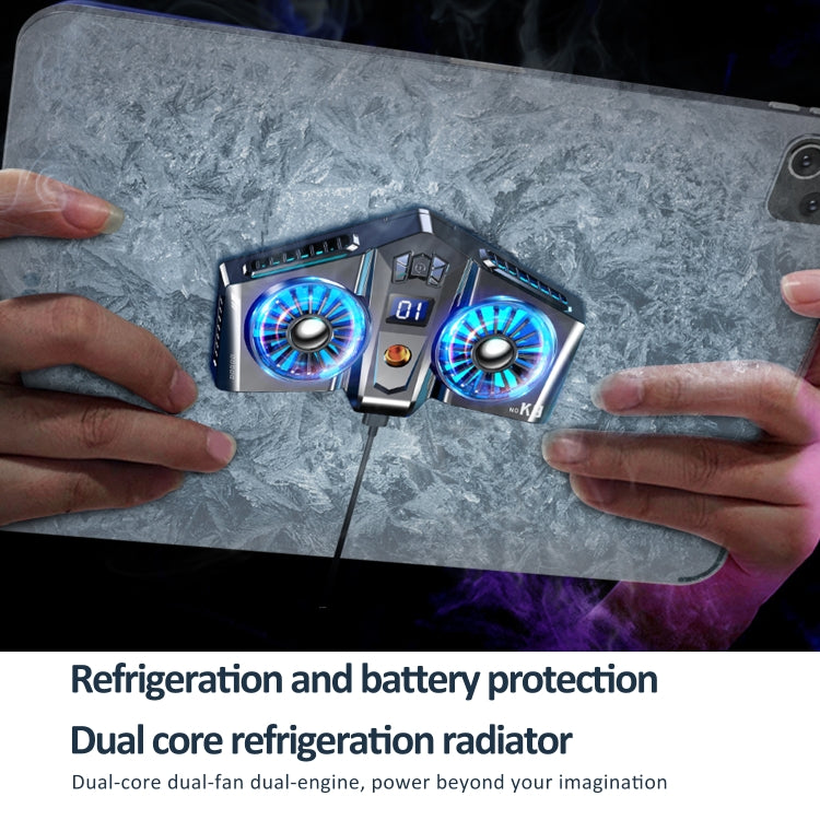 K8A Twin Turbo Semiconductor Magnetic Tablet Computer Radiator(Gun Color) - Cooling Fan Radiator by PMC TechLife | Online Shopping South Africa | PMC TechLife