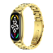 For Xiaomi Mi Band 7 / 7 NFC MIJOBS Three-Bead Metal Plus Stainless Steel Watch Band(Gold) - Watch Bands by MIJOBS