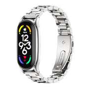 For Xiaomi Mi Band 7 / 7 NFC MIJOBS Three-Bead Metal Plus Stainless Steel Watch Band(Silver) - Watch Bands by MIJOBS