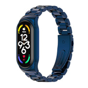 For Xiaomi Mi Band 7 / 7 NFC MIJOBS CS Three-Bead Metal Stainless Steel Watch Band(Blue) - Watch Bands by MIJOBS