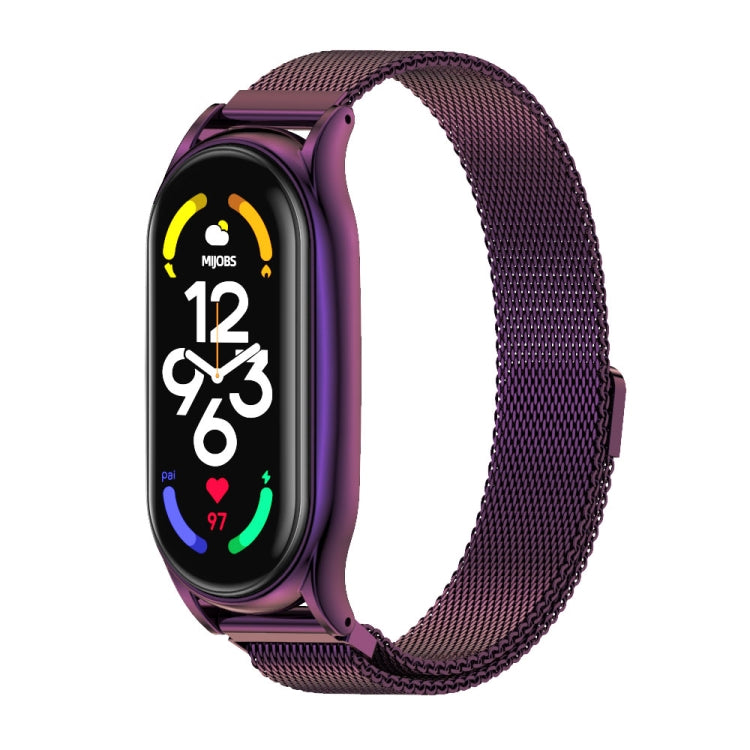 For Xiaomi Mi Band 7 / 7 NFC MIJOBS Milan Magnetic Plus Stainless Steel Watch Band(Purple) - free shipping - PMC TechLife - Order now!