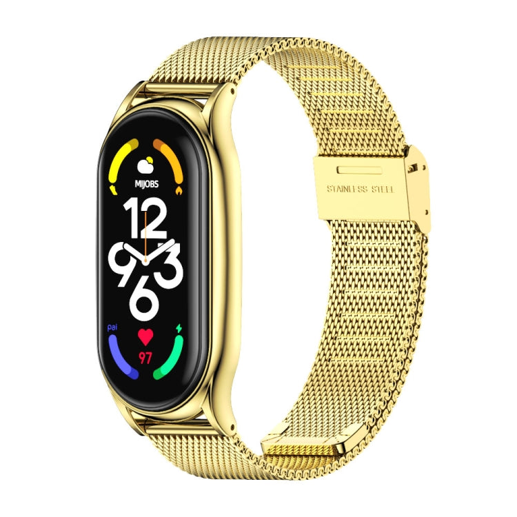 For Xiaomi Mi Band 7 / 7 NFC MIJOBS Milan Buckle Plus Stainless Steel Watch Band(Gold) - Watch Bands by MIJOBS | Online Shopping South Africa | PMC TechLife | Buy Now Pay Later Mobicred