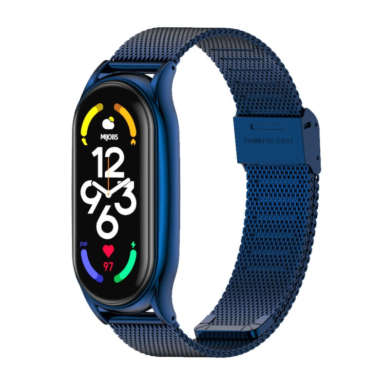 For Xiaomi Mi Band 7 / 7 NFC MIJOBS Milan Buckle Plus Stainless Steel Watch Band(Blue) - Watch Bands by MIJOBS | Online Shopping South Africa | PMC TechLife | Buy Now Pay Later Mobicred