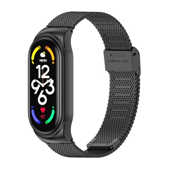 For Xiaomi Mi Band 7 / 7 NFC MIJOBS CS Milan Buckle Metal Watch Band(Black)