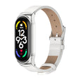 For Xiaomi Mi Band 7 / 7 NFC MIJOBS CS Metal Case + Microfiber Leather Watch Band(White Silver) - Watch Bands by MIJOBS