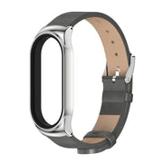 For Xiaomi Mi Band 7 / 7 NFC MIJOBS CS Metal Case + Microfiber Leather Watch Band(Grey Silver) - Watch Bands by MIJOBS