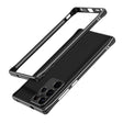 For Samsung Galaxy S22 Ultra Aurora Series Lens Protector + Metal Frame Protective Phone Case(Black Silver) - Galaxy S22 Ultra 5G Cases by PMC TechLife | Online Shopping South Africa | PMC TechLife