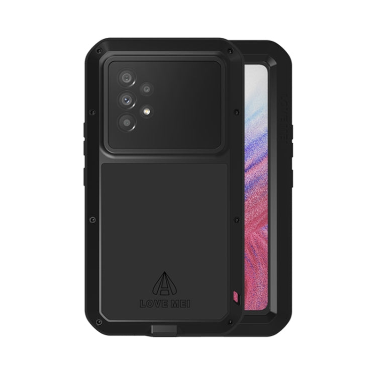 For Samsung Galaxy A53 LOVE MEI Metal Shockproof Waterproof Dustproof Protective Phone Case with Glass(Black) - free shipping - PMC TechLife - Order now!