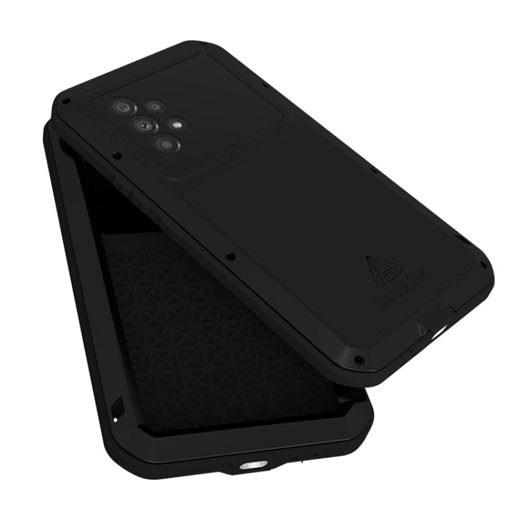 For Samsung Galaxy A53 LOVE MEI Metal Shockproof Water-resistant Dustproof Protective Phone Case with Glass(Black)