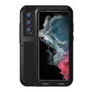 For Samsung Galaxy S22 Ultra 5G LOVE MEI Metal Shockproof Water-resistant Dustproof Protective Phone Case(Black)