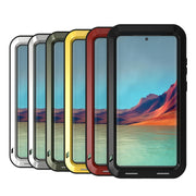 For Samsung Galaxy S22 Ultra 5G LOVE MEI Metal Shockproof Water-resistant Dustproof Protective Phone Case(Black)