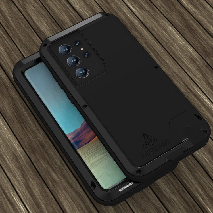 For Samsung Galaxy S22 Ultra 5G LOVE MEI Metal Shockproof Waterproof Dustproof Protective Phone Case(Black) - free shipping - PMC Jewellery - Order now!