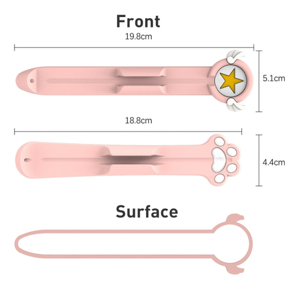 Stylus Silicone Magnetic Cartoon Pen Holder For Apple Pencil 1/2(Pink Magic Wand)