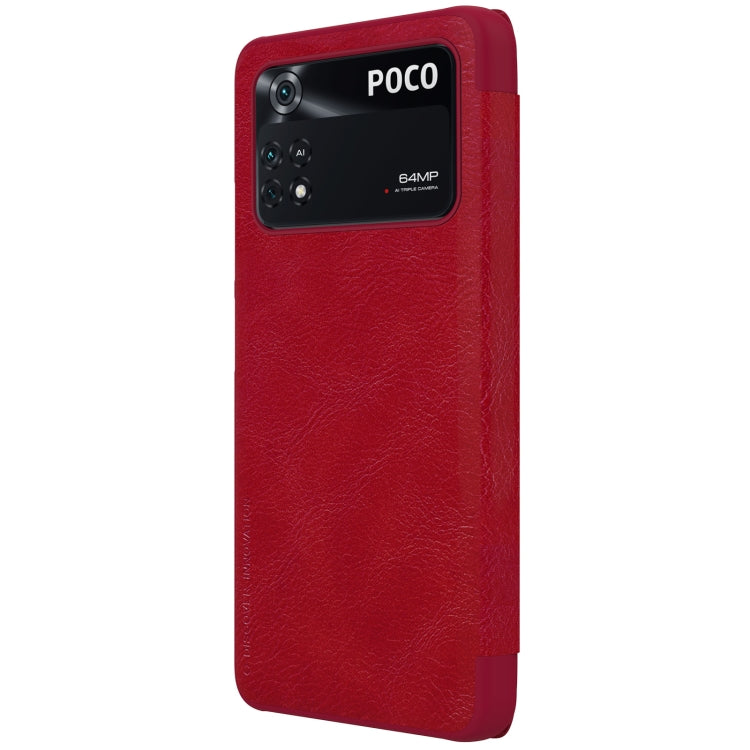 For Xiaomi Poco M4 Pro NILLKIN QIN Series Crazy Horse Texture Leather Phone Case(Red) - free shipping - PMC TechLife - Order now!