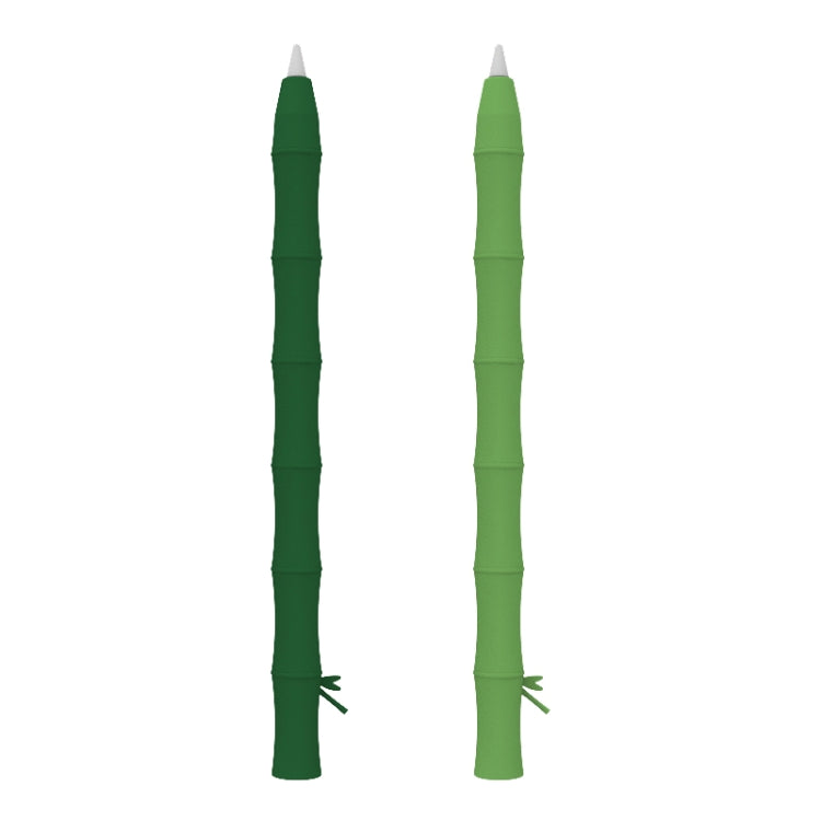Bamboo Liquid Silicone Gel Stylus Pen Protective Case For Apple Pencil 1(Light Green)