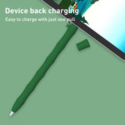 LOVE MEI Bamboo Liquid Silicone Gel Stylus Pen Protective Case For Apple Pencil 2(Dark Green)