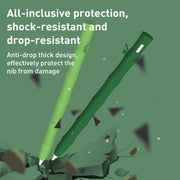 LOVE MEI Bamboo Liquid Silicone Gel Stylus Pen Protective Case For Apple Pencil 2(Dark Green)