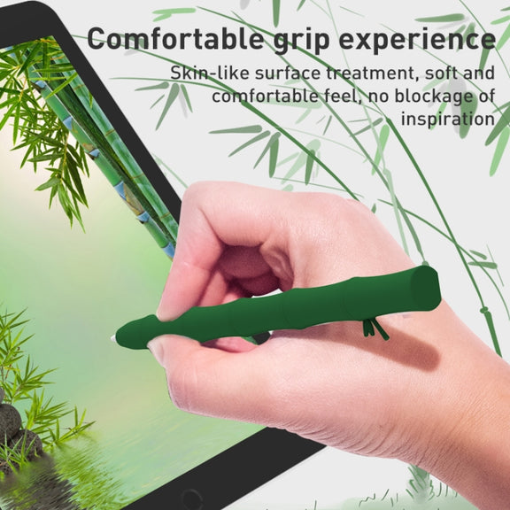 LOVE MEI Bamboo Liquid Silicone Gel Stylus Pen Protective Case For Apple Pencil 2(Dark Green)