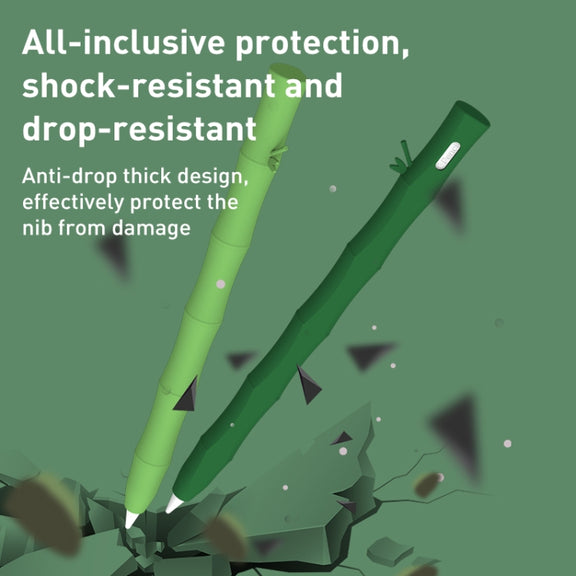 LOVE MEI Bamboo Liquid Silicone Gel Stylus Pen Protective Case For Apple Pencil 2(Light Green)