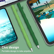 LOVE MEI Bamboo Liquid Silicone Gel Stylus Pen Protective Case For Apple Pencil 2(Light Green)