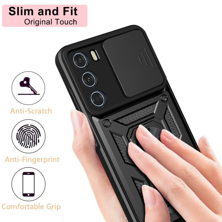 For Motorola Moto G200 5G / Edge S30 Sliding Camera Cover Design TPU+PC Phone Case(Green)