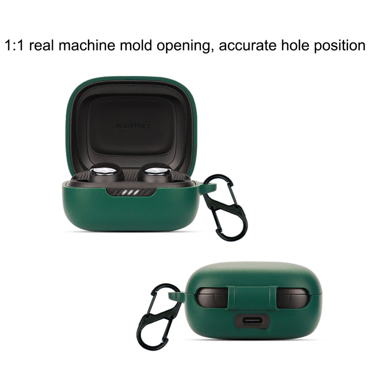 Bluetooth Earphone Silicone Protective Case For JBL Live Free 2 TWS(Dark Green)