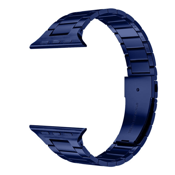 Small Waist Stainless Steel Watch Band For Apple Watch Series 8&7 45mm / SE 2&6&SE&5&4 44mm / 3&2&1 42mm(Dark Blue)