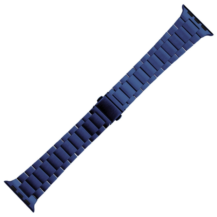 Small Waist Stainless Steel Watch Band For Apple Watch Series 8&7 45mm / SE 2&6&SE&5&4 44mm / 3&2&1 42mm(Dark Blue)