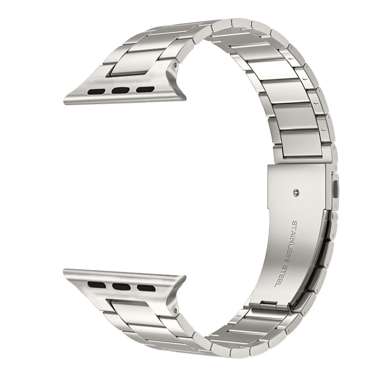 Small Waist Stainless Steel Watch Band For Apple Watch Series 8&7 45mm / SE 2&6&SE&5&4 44mm / 3&2&1 42mm (Starlight) - Watch Bands by PMC TechLife | Online Shopping South Africa | PMC TechLife
