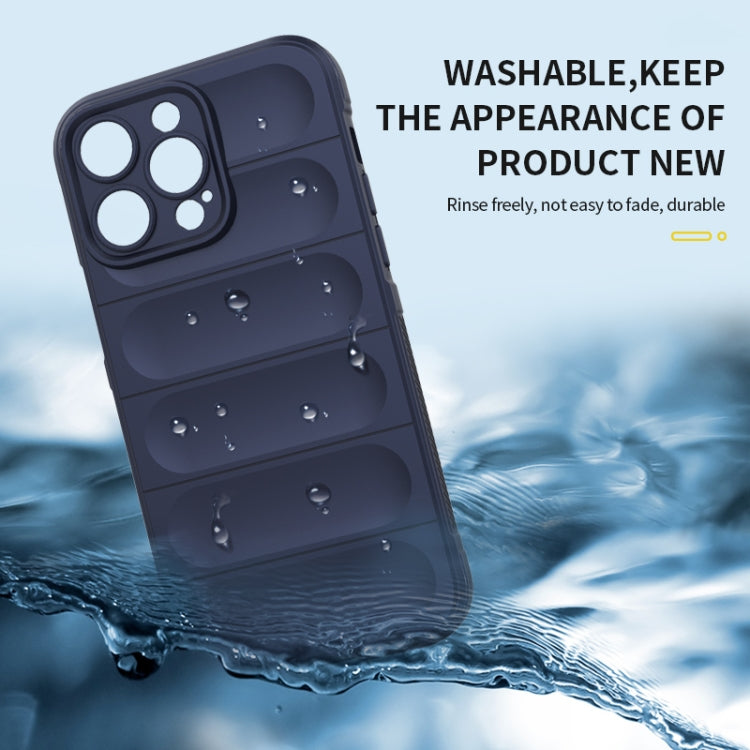 For iPhone 14 Magic Shield TPU + Flannel Phone Case (Black)