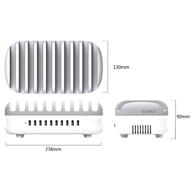 ORICO DUK-10P-DX 120W 5V 2.4A 10 Ports USB Charging Station, AU Plug(White) - free shipping - PMC TechLife - Order now!