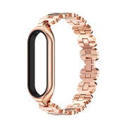 For Xiaomi Mi Band 5 / 6 MIJOBS Bone Chain Double Hole Metal Watch Band(Rose Gold) - Watch Bands by MIJOBS