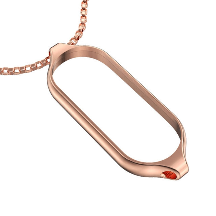 For Xiaomi Mi Band 5 / 6 MIJOBS Metal Pendant Stainless Steel Watch Necklace(Rose Gold) - free shipping - PMC TechLife - Order now!