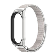 For Xiaomi Mi Band 7 / 7 NFC MIJOBS CS Stainless Steel Case Nylon Watch Band(Sea Shell Silver) - Watch Bands by MIJOBS