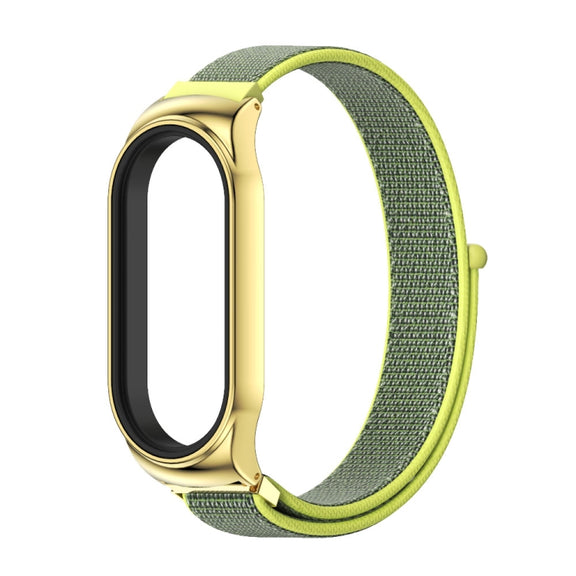 For Xiaomi Mi Band 7 / 7 NFC MIJOBS CS Stainless Steel Case Nylon Watch Band(Yellow) - Watch Bands by MIJOBS