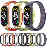 For Xiaomi Mi Band 7 / 7 NFC MIJOBS CS Stainless Steel Case Nylon Watch Band(Yellow) - Watch Bands by MIJOBS