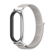 For Xiaomi Mi Band 7 / 7 NFC MIJOBS Plus Stainless Steel Case Nylon Watch Band(Sea Shell Silver) - Watch Bands by MIJOBS