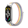 For Xiaomi Mi Band 7 / 7 NFC MIJOBS Plus Stainless Steel Case Nylon Watch Band(Colorful Silver) - Watch Bands by MIJOBS