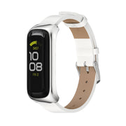 For Samsung Galaxy Fit 2 MIJOBS Metal Case Microfiber Leather Watch Band(White Silver) - Watch Bands by MIJOBS