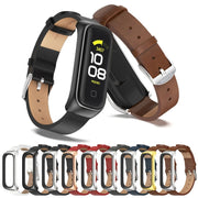 For Samsung Galaxy Fit 2 MIJOBS Metal Case Microfiber Leather Watch Band(White Silver) - Watch Bands by MIJOBS