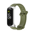 For Samsung Galaxy Fit 2 MIJOBS Metal Case Silicone Watch Band(Army Green Silver) - Watch Bands by MIJOBS