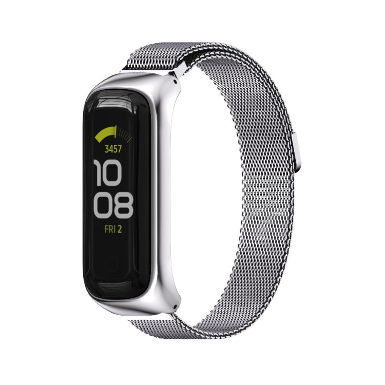 For Samsung Galaxy Fit 2 MIJOBS Milan Magnetic Stainless Steel Watch Band(Silver)