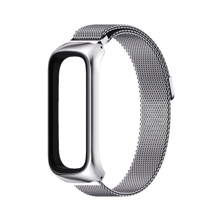 For Samsung Galaxy Fit 2 MIJOBS Milan Magnetic Stainless Steel Watch Band(Silver)
