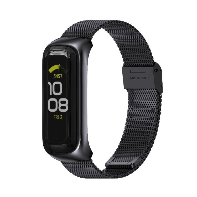 For Samsung Galaxy Fit 2 MIJOBS Milan Buckle Stainless Steel Watch Band(Black) - Watch Bands by MIJOBS