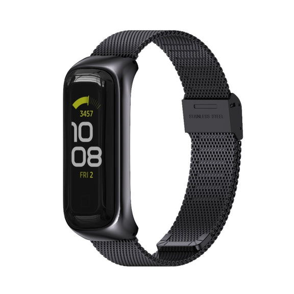 For Samsung Galaxy Fit 2 MIJOBS Milan Buckle Stainless Steel Watch Band(Black) - Watch Bands by MIJOBS