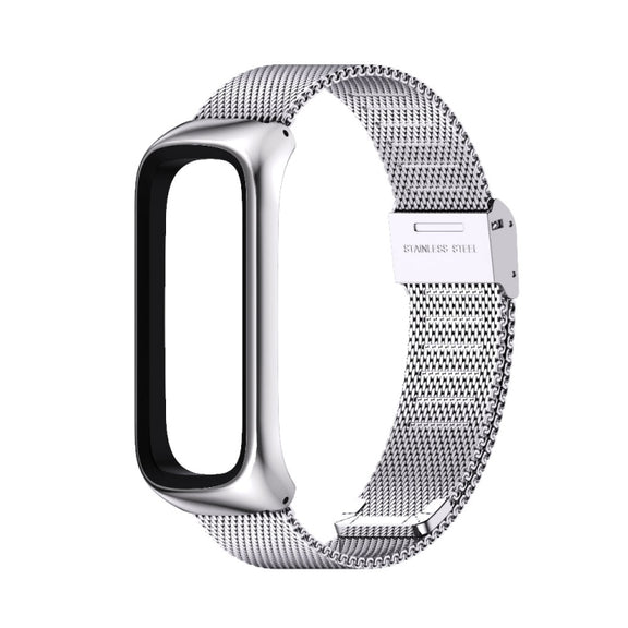For Samsung Galaxy Fit 2 MIJOBS Milan Buckle Stainless Steel Watch Band(Silver)