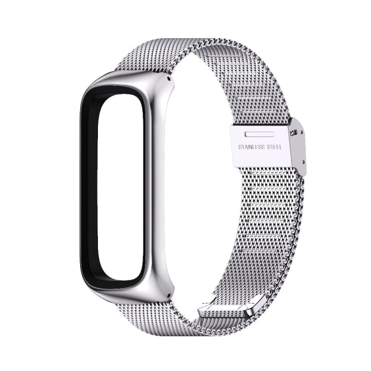 For Samsung Galaxy Fit 2 MIJOBS Milan Buckle Stainless Steel Watch Band(Silver)