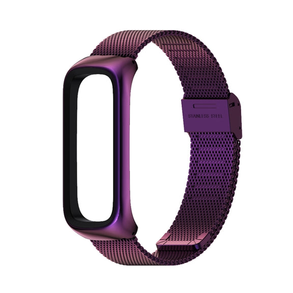 For Samsung Galaxy Fit 2 MIJOBS Milan Buckle Stainless Steel Watch Band(Purple) - Watch Bands by MIJOBS